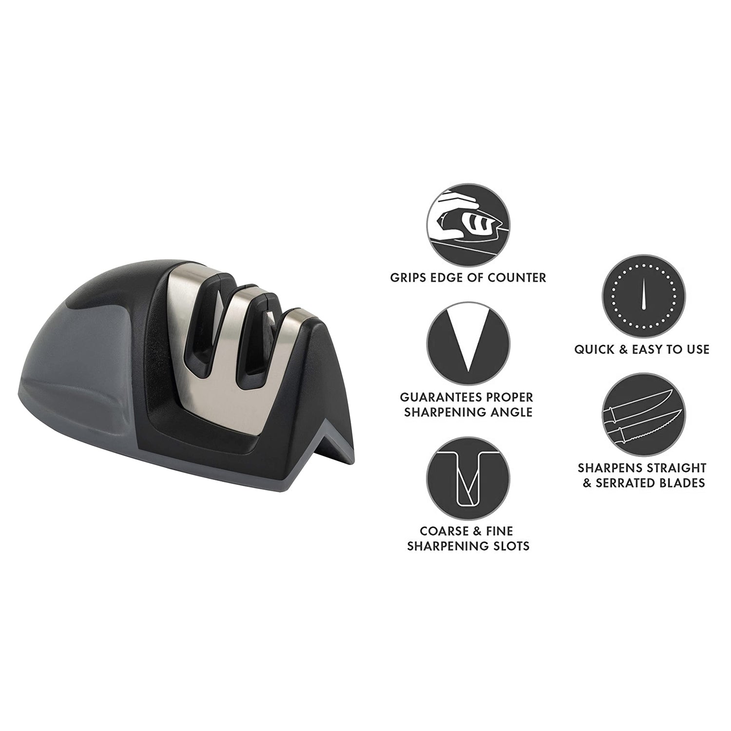 2-Pack: Ultra Sharp Knife Sharpener and Stainless Steel Vegetable And Meat Slicer Holder