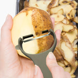 4-Pack: Stainless Steel Original Peelers For Potato, Vegetable And Fruits and  Mini Manual Food Chopper Dicer,Presser Mincer Kitchen Tool For Meat, Vegetables, Fruits,Garlics, Onions, Nuts, Pepper
