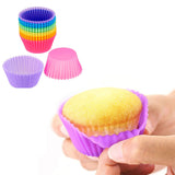 24-Pack: Multicolored Reusable Silicone Baking Cups Liner  for Cupcakes and Muffins
