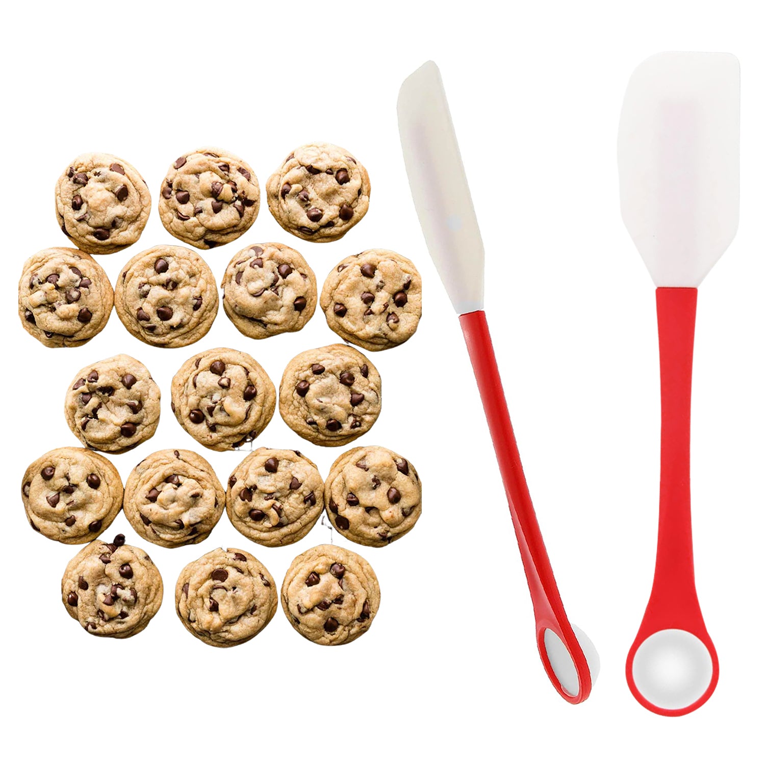 2-in-1 Silicone One Tablespoon Cookie Scoop and Spatula to Stir, Fold, Scrape