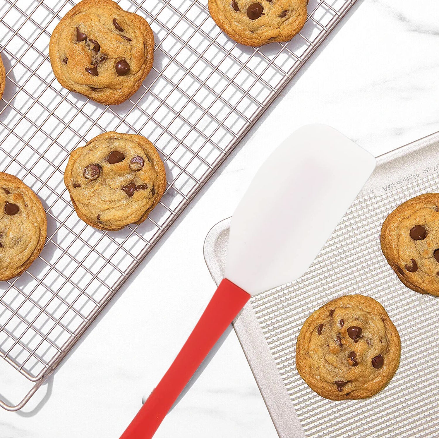 2-in-1 Silicone One Tablespoon Cookie Scoop and Spatula to Stir, Fold, Scrape