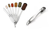 7-Piece:  Heavy Duty Stainless Steel Metal Measuring Spoons for Dry or Liquid with a Leveller