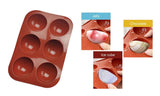 3-Pack : 6 Holes Semi Sphere Silicone Mold For Ice Chocolate Cake Jelly Pudding Handmade Soap