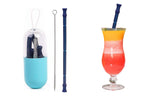 Foldable And Reusable Silicone Drinking Straw With Case
