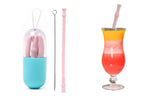 Foldable And Reusable Silicone Drinking Straw With Case