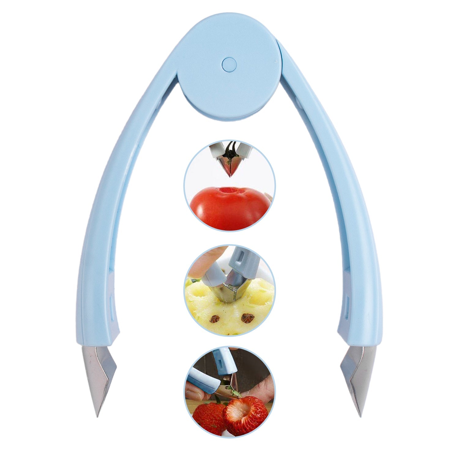 Fruit and Vegetable Stem Remover Strawberry Tomato Potato Pineapple Carrot Huller Corer Tweezers Tool Kitchen Gadget