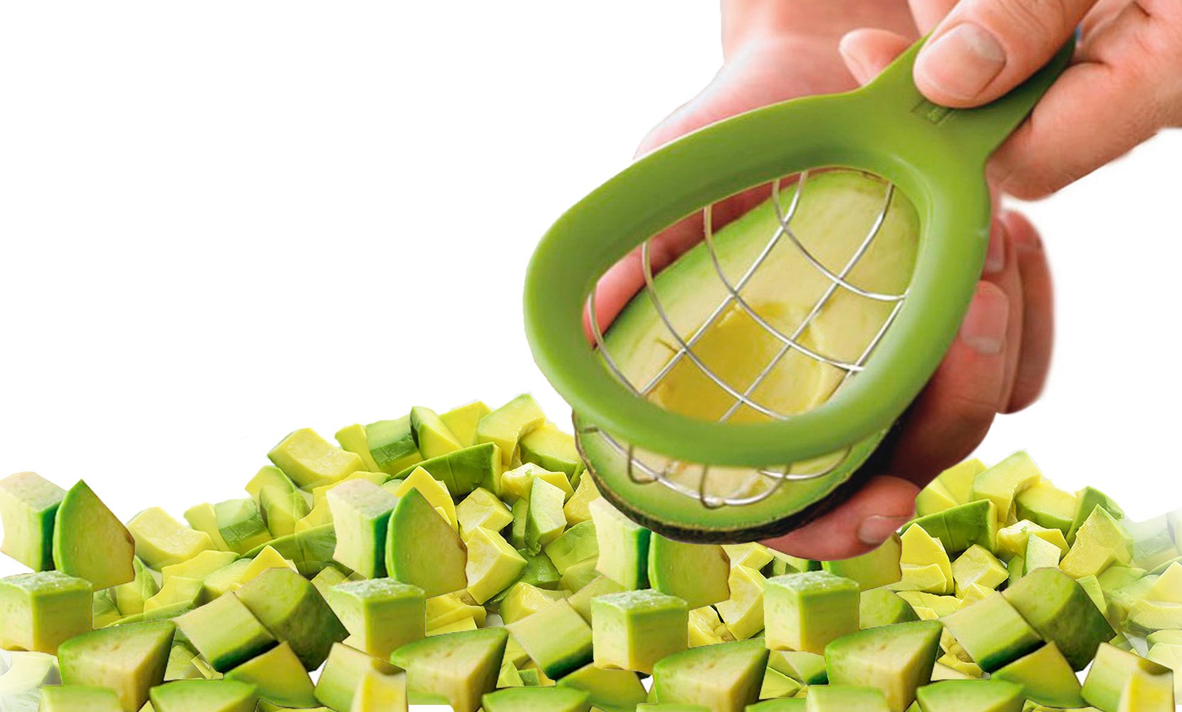 Stainless Steel Easy Avocado Slicer and Perfect Cubing Tool
