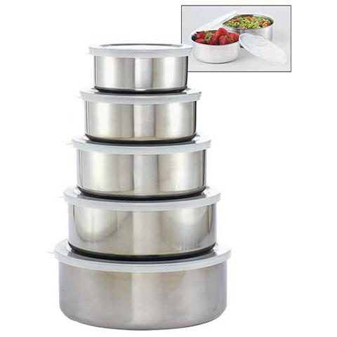 10 Piece Stainless Steel Bowl and Lids Ultimate Food Storage Set