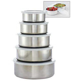 10 Piece Stainless Steel Bowl and Lids Ultimate Food Storage Set