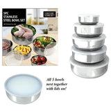 10 Piece Stainless Steel Bowl and Lids Ultimate Food Storage Set