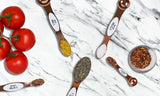 5-Piece: Copper Dual-Sided Stackable Magnetic Measuring Spoons Set