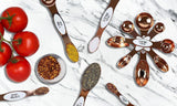 5-Piece: Copper Dual-Sided Stackable Magnetic Measuring Spoons Set