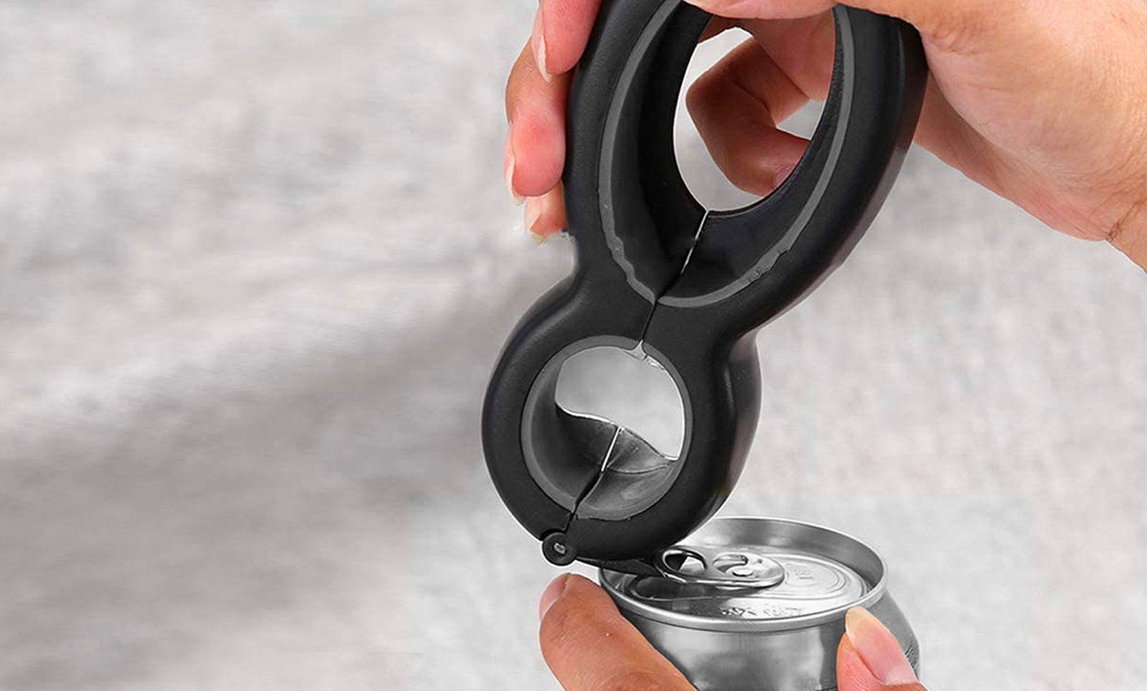 Multifunctional 6-in-1 Can Jar Opener Tool and Adjustable Bottle Opener