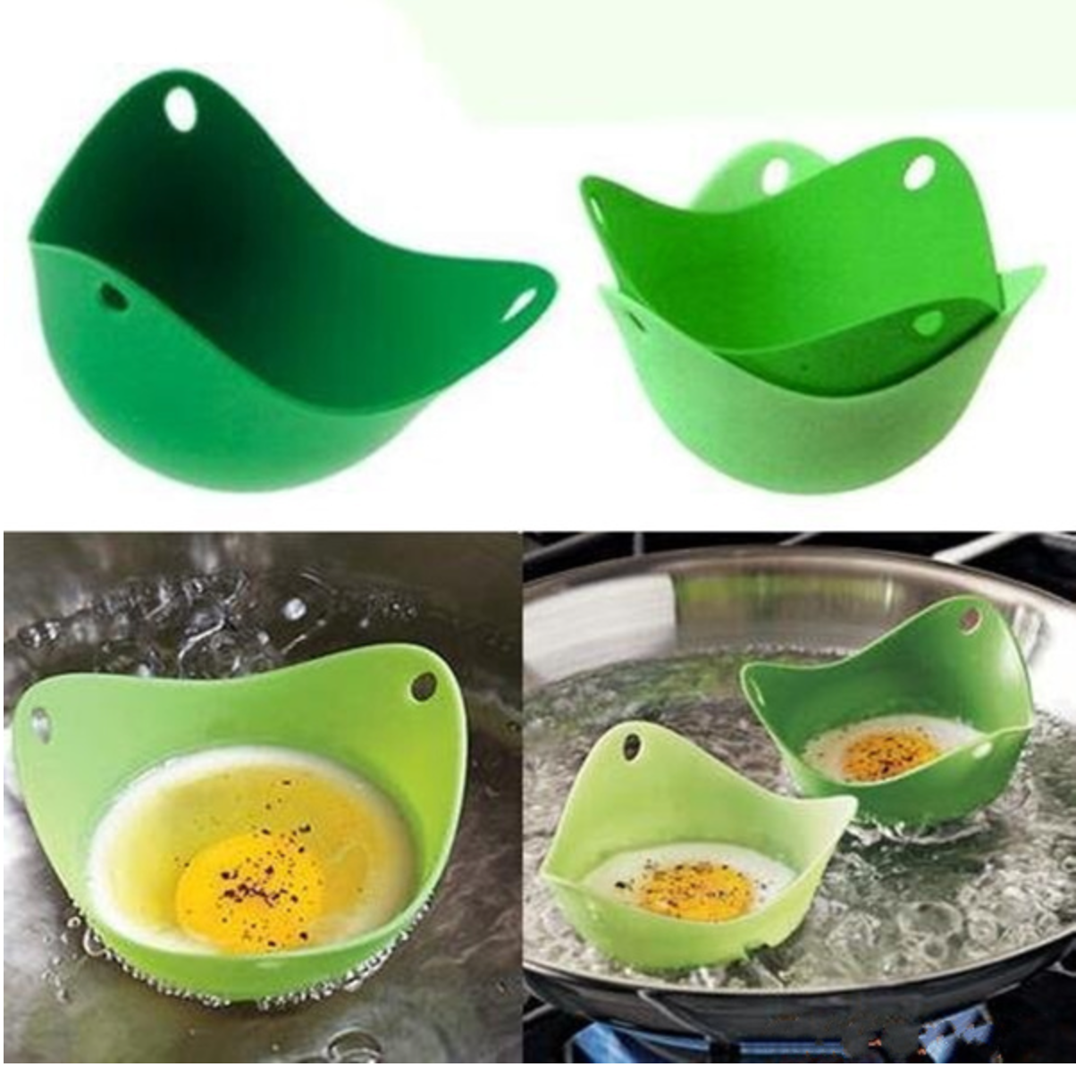 6-Pack: Silicone Egg Poaching Cups Set
