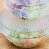 4-Pack : Reusable and Adjustable Silicone Food Covers