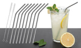 Stainless Steel Bent or Straight Drinking Straws (5- or 10-Pack)