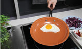 9.5 Ultra Nonstick Red Copper Frying Pan With Stainless Steel Handle