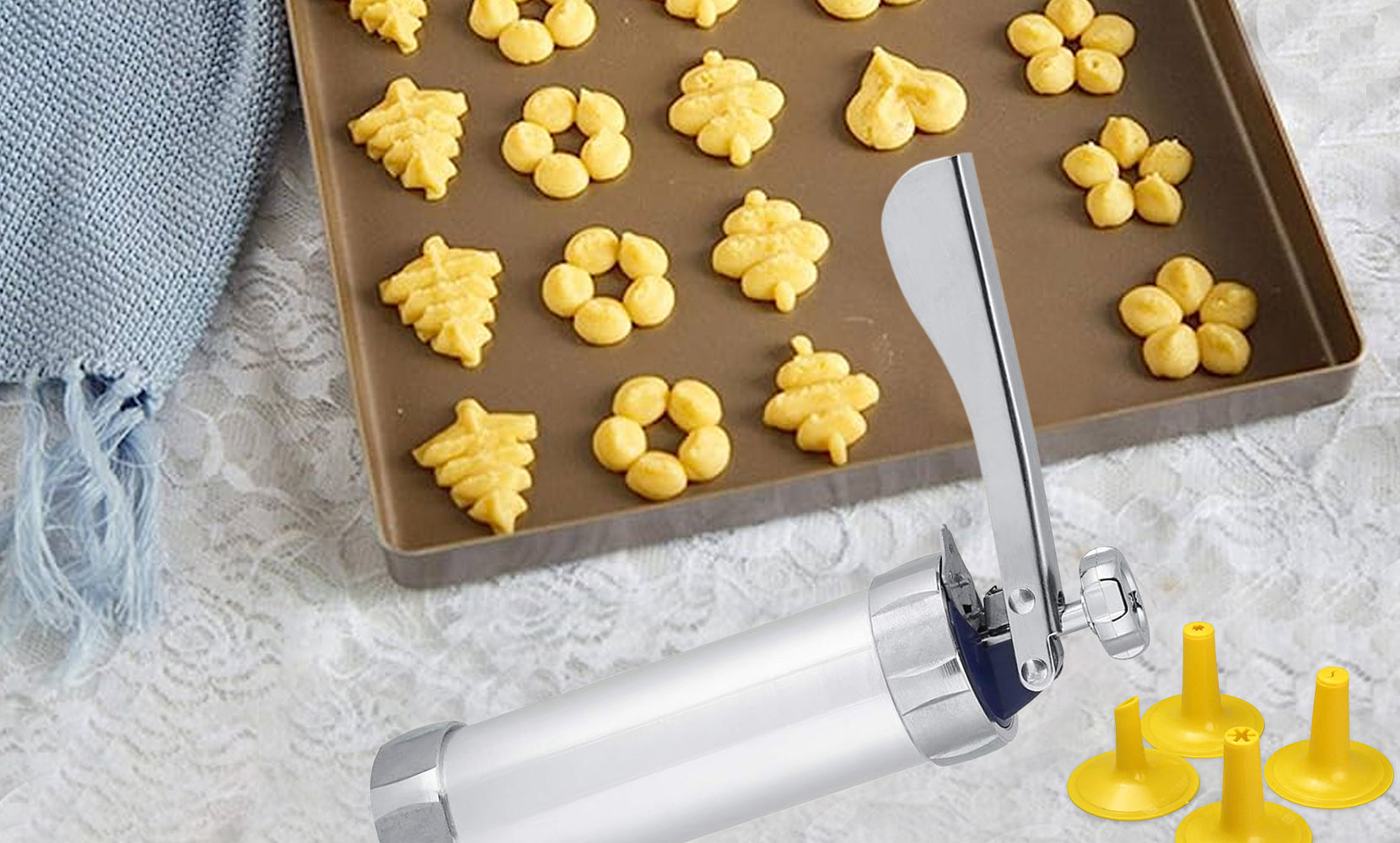 25-Piece: DIY Biscuit Cookie Churros Press Maker and Decoration Gun Kit