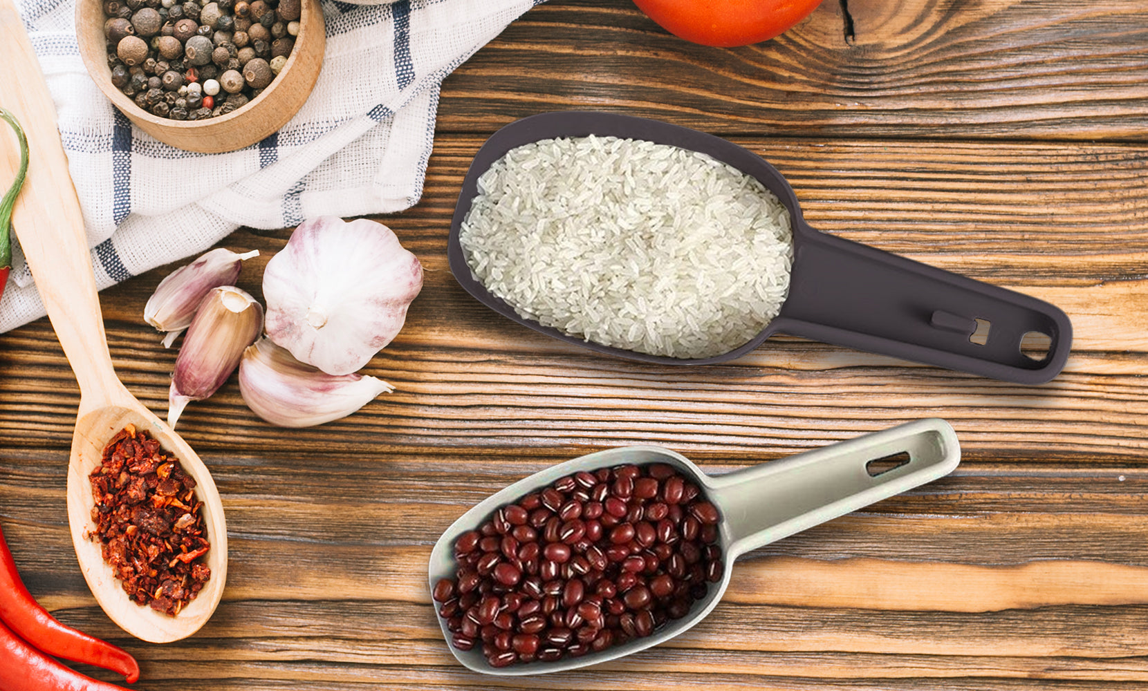 3-Pack: Multi-purpose Plastic Kitchen Bar Ice, Flour, Dry Fruits, Candy, PopCorn, Food, Coffee Scoop Set