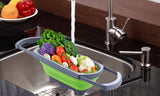 Over-the-Sink Collapsible Colander with Extendable Handles