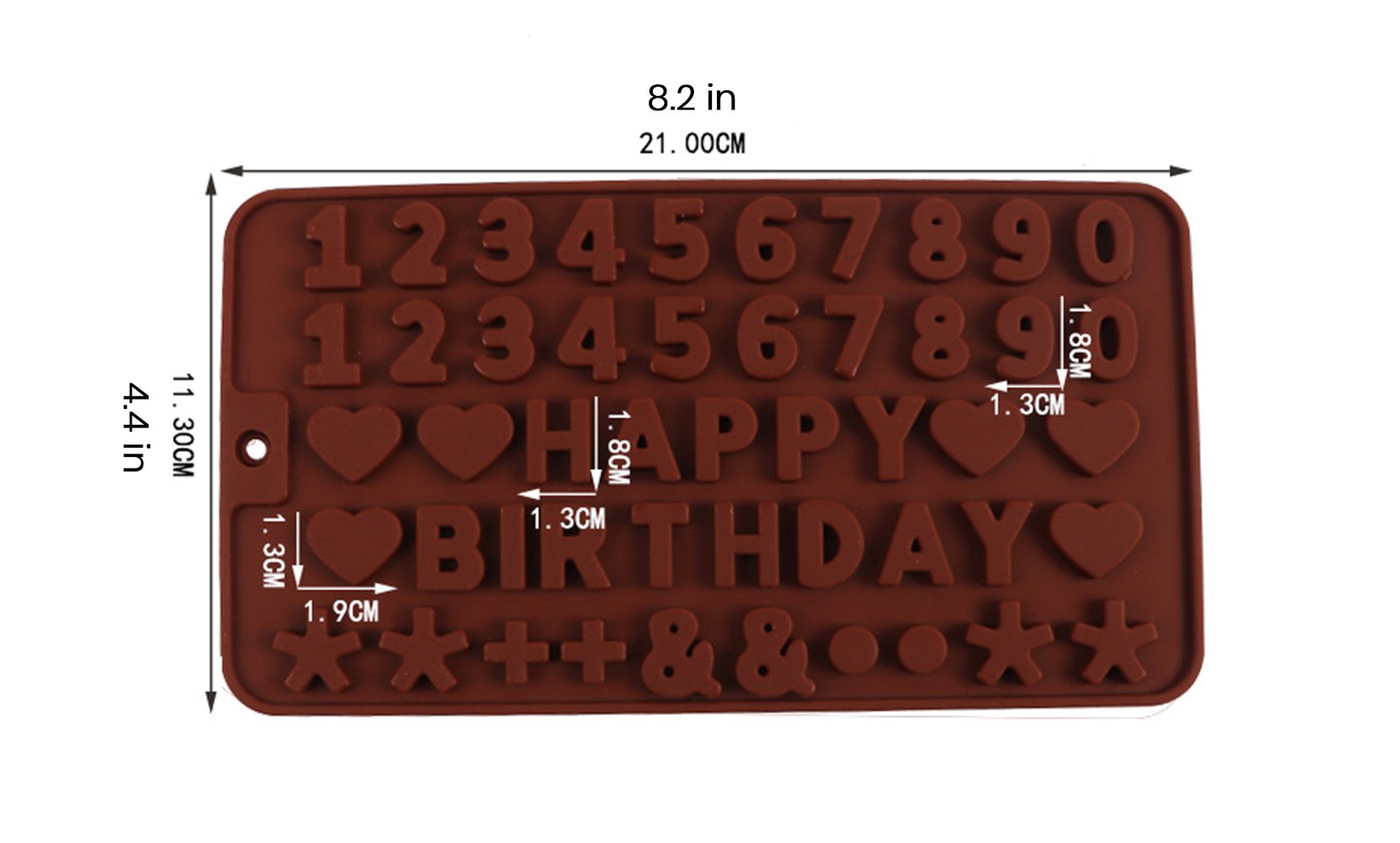 2-Pack: Silicone Chocolate Ice Decoration Tray  For Happy Birthday, Numbers, Symbols Mold