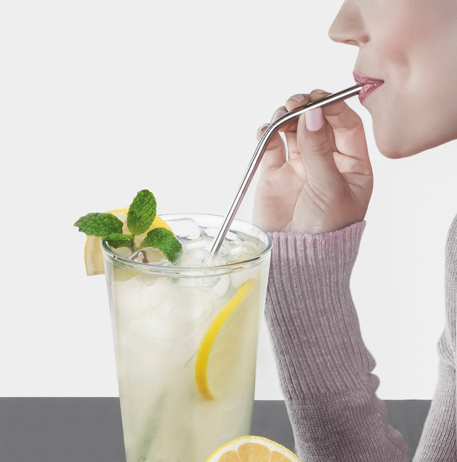 Collapsible, Portable, And Reusable Stainless Steel Drinking Straw With Case