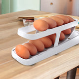 Space-Saving Rolling Eggs Dispenser and Organizer for Refrigerator Storage