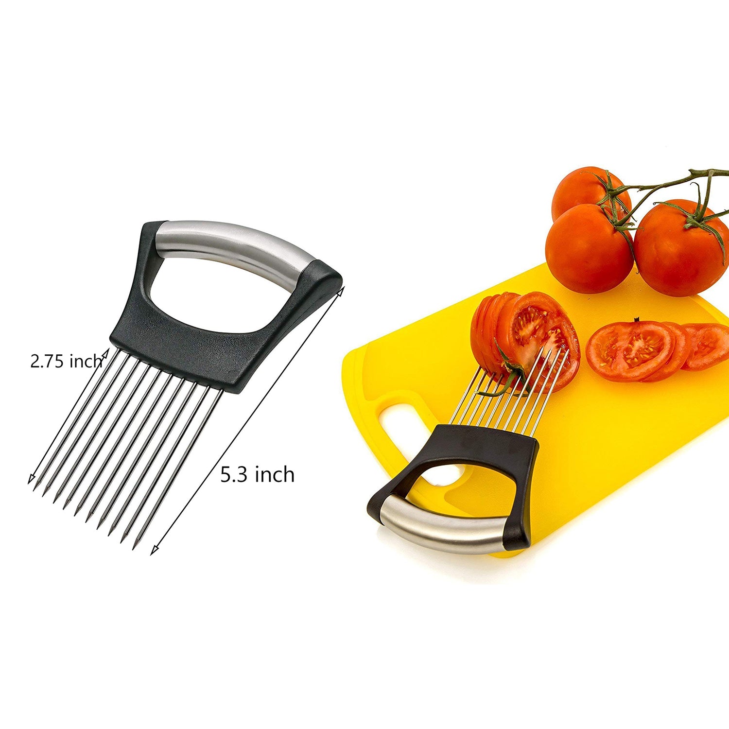 2-Pack: Ultra Sharp Knife Sharpener and Stainless Steel Vegetable And Meat Slicer Holder