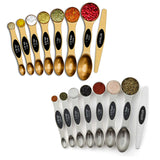 8-Piece: Double Sided Stackable Copper Magnetic Measuring Spoons Set with Leveler for Baking,Cooking,Roasting , Meal Preparation