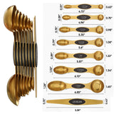 8-Piece: Double Sided Stackable Copper Magnetic Measuring Spoons Set with Leveler for Baking,Cooking,Roasting , Meal Preparation