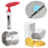Stainless Steel Premium Apple And Fruit Corer Remover, Vegetable Cutter Dicer Chopping Tool, Corn Cob Cutter And Peeling Ring and Pizza Cutter Wheel