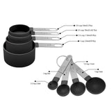 8-Piece: Nesting Measuring Cups Set and Spoons Set with Stainless Steel Handle For Measuring Dry and Liquid Ingredients Spices