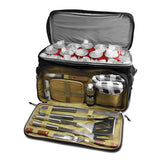 12-Piece BBQ Grill Tool Set with Insulated Cooler Bag – Portable Outdoor Cooking Kit with Utensils & Accessories