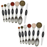 8-Piece: Double Sided Stackable Copper Magnetic Measuring Spoons Set with Leveler for Baking,Cooking,Roasting , Meal Preparation
