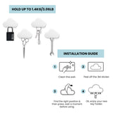 2-Pack: Magnetic Stick Anywhere Cloud Design Keys Keychains Small items Holder Rack Organizer