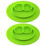 Silicone Feeding Placemat and 3-Section Plate