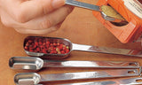 7-Piece:  Heavy Duty Stainless Steel Metal Measuring Spoons for Dry or Liquid with a Leveller