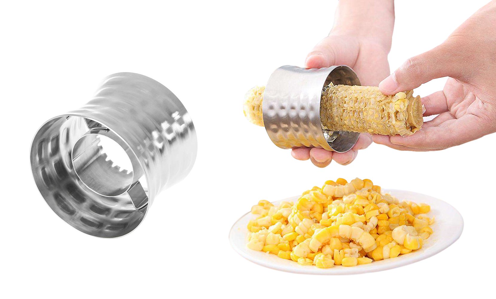 Quick Corn Cob Cutter And Peeling Ring (1- Or 2-Pack)