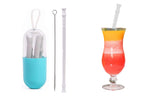Foldable And Reusable Silicone Drinking Straw With Case