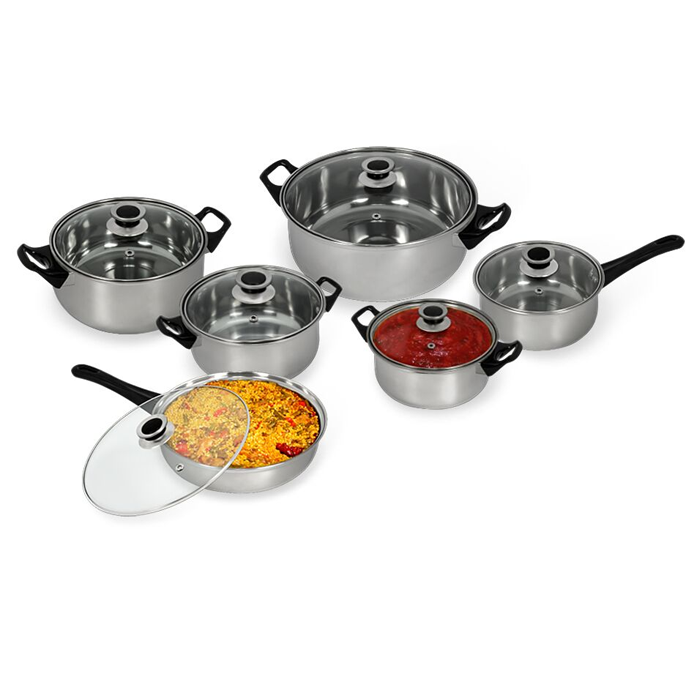 12-Piece Set : Ultimate Kitchen Stainless Steel Cookware