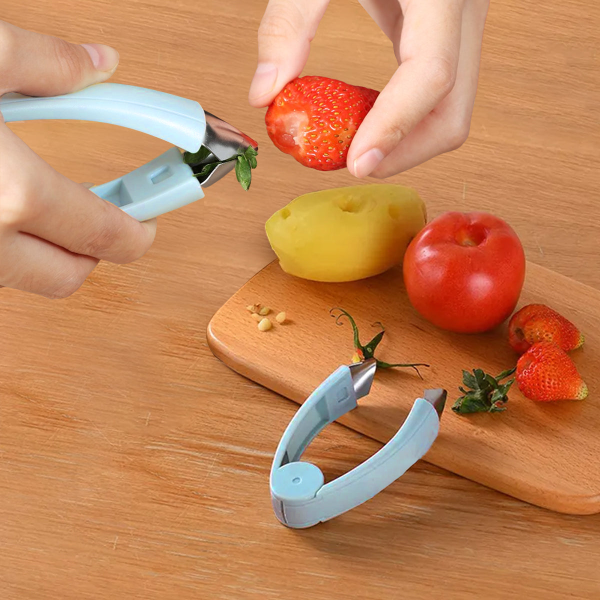 Fruit and Vegetable Stem Remover Strawberry Tomato Potato Pineapple Carrot Huller Corer Tweezers Tool Kitchen Gadget