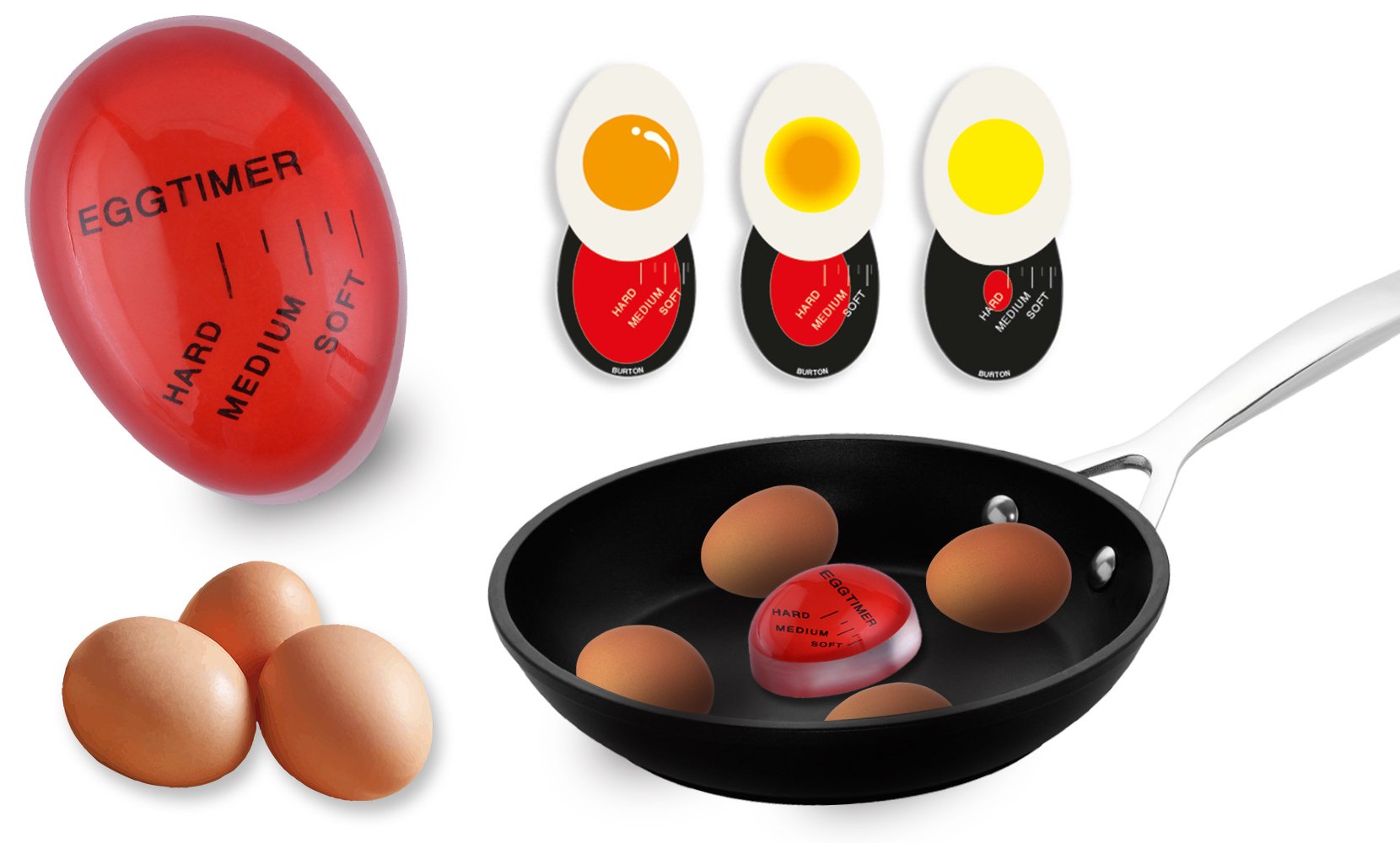 Heat Sensitive Color Changing Perfect Egg Timer for Soft and Hard Boiled Eggs