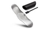Stainless Steel Garlic Crusher Press and Peeler with Cleaning Brush (3-Piece Set)
