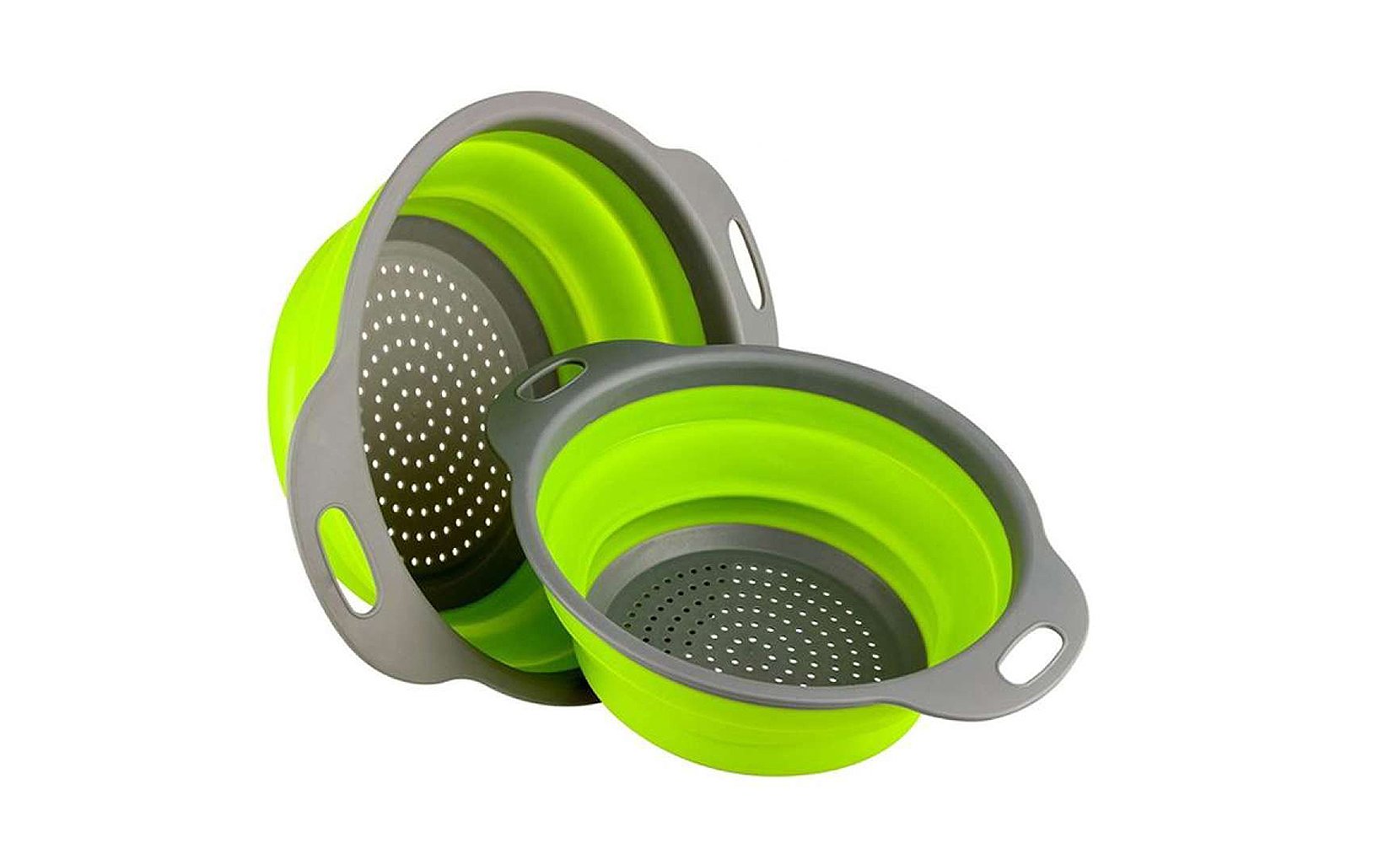 3-in-1 Collapsible Strainer, Salad Bowl, and Multipurpose Holder (2-Pack)