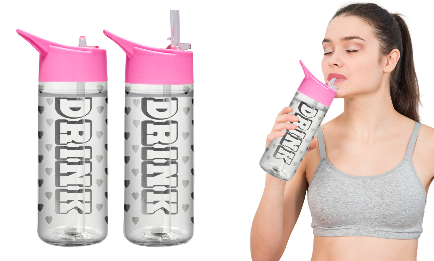 Motivational Leak Proof 32 oz Water Bottles with Removable Straw For Running Jogging Study